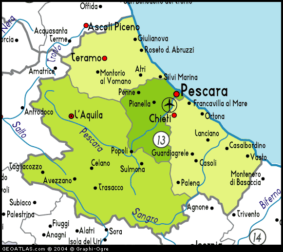 Map of Abruzzo