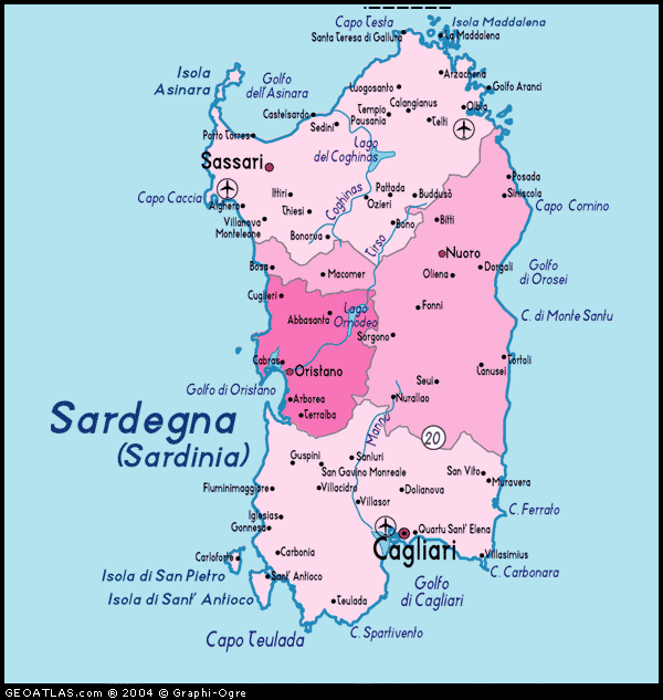 Map of Sardegna