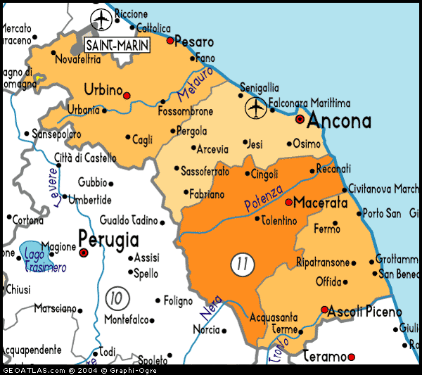 Map of Marche