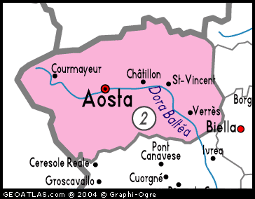 Map of Valle d'Aosta