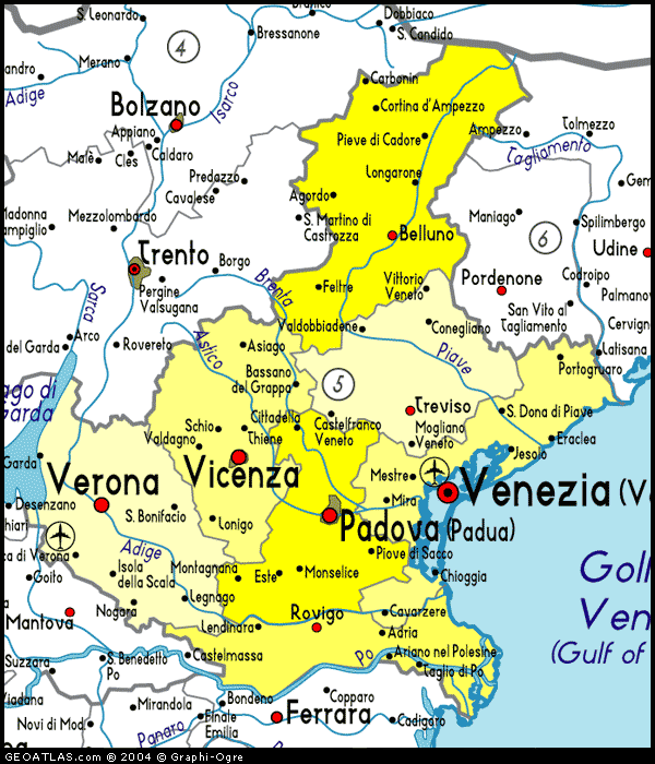 Map of Veneto